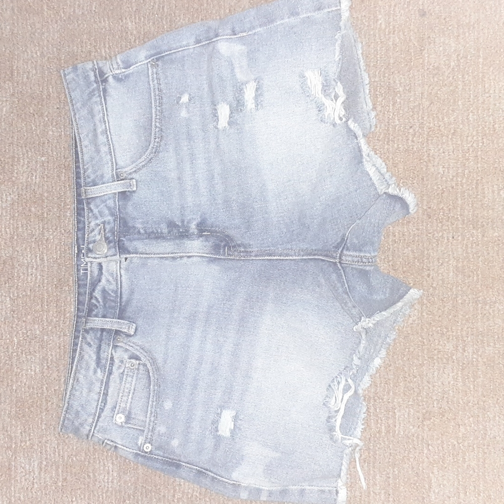 Ripped jean shorts